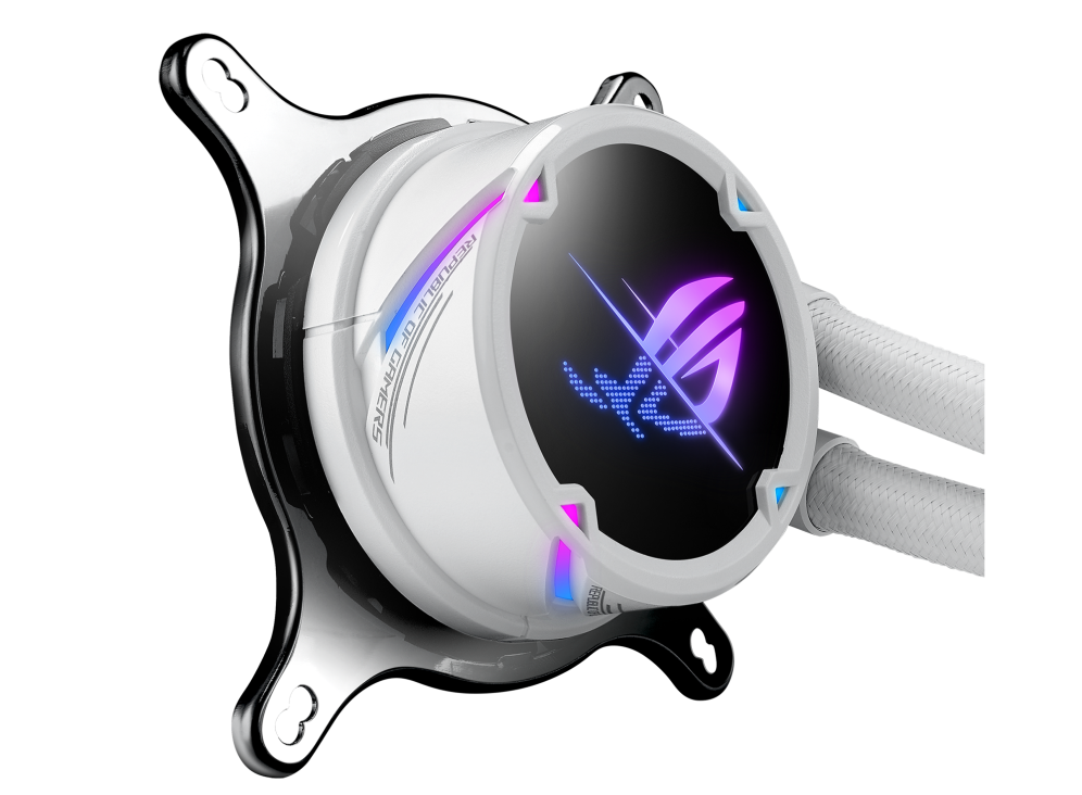 ASUS ROG STRIX LC II 360 ARGB White Edition All In One Liquid CPU Cooler, With Aura Sync, Three ROG 120mm ARGB Radiator Fans White ASUS ROG STRIX LC II 360 ARGB White Edition All In One Liquid CPU Cooler, With Aura Sync, Three ROG 120mm ARGB Radiator Fans White